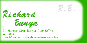 richard bunya business card